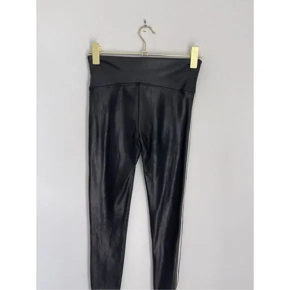 SPANX Faux Leather Slimming Leggings Size Medium